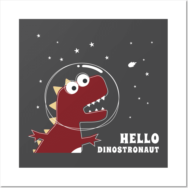 Cute Astronaut dinosaur. Wall Art by KIDS APPAREL